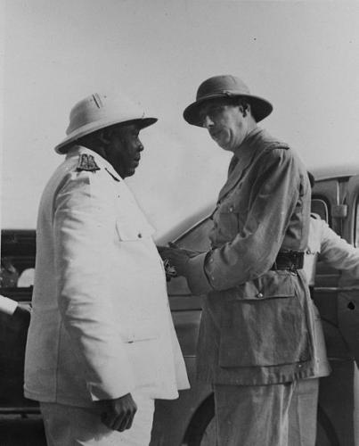 eboue_felix|Felix Eboue Greets Charles De Galle on his Visit to Chad |Felix Eboue Greets Charles De Galle on his Visit to Chad