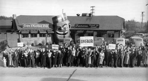 Labor Union Protest in Front of the Coon Chicken Inn