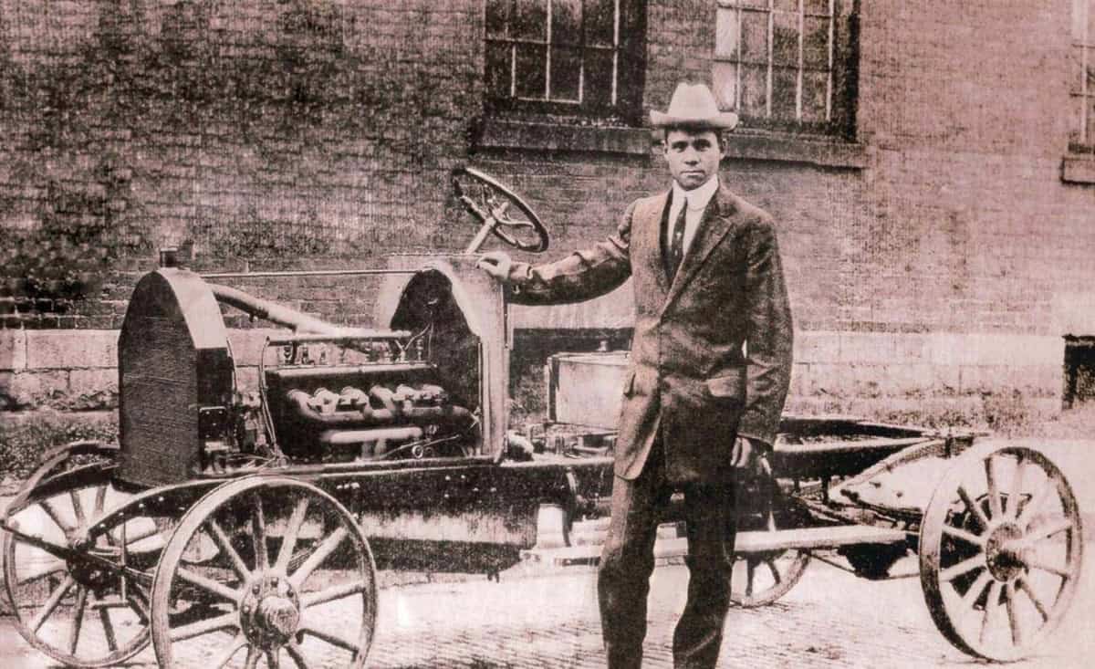 Frederick Patterson with Patterson-Greenfield Automobile