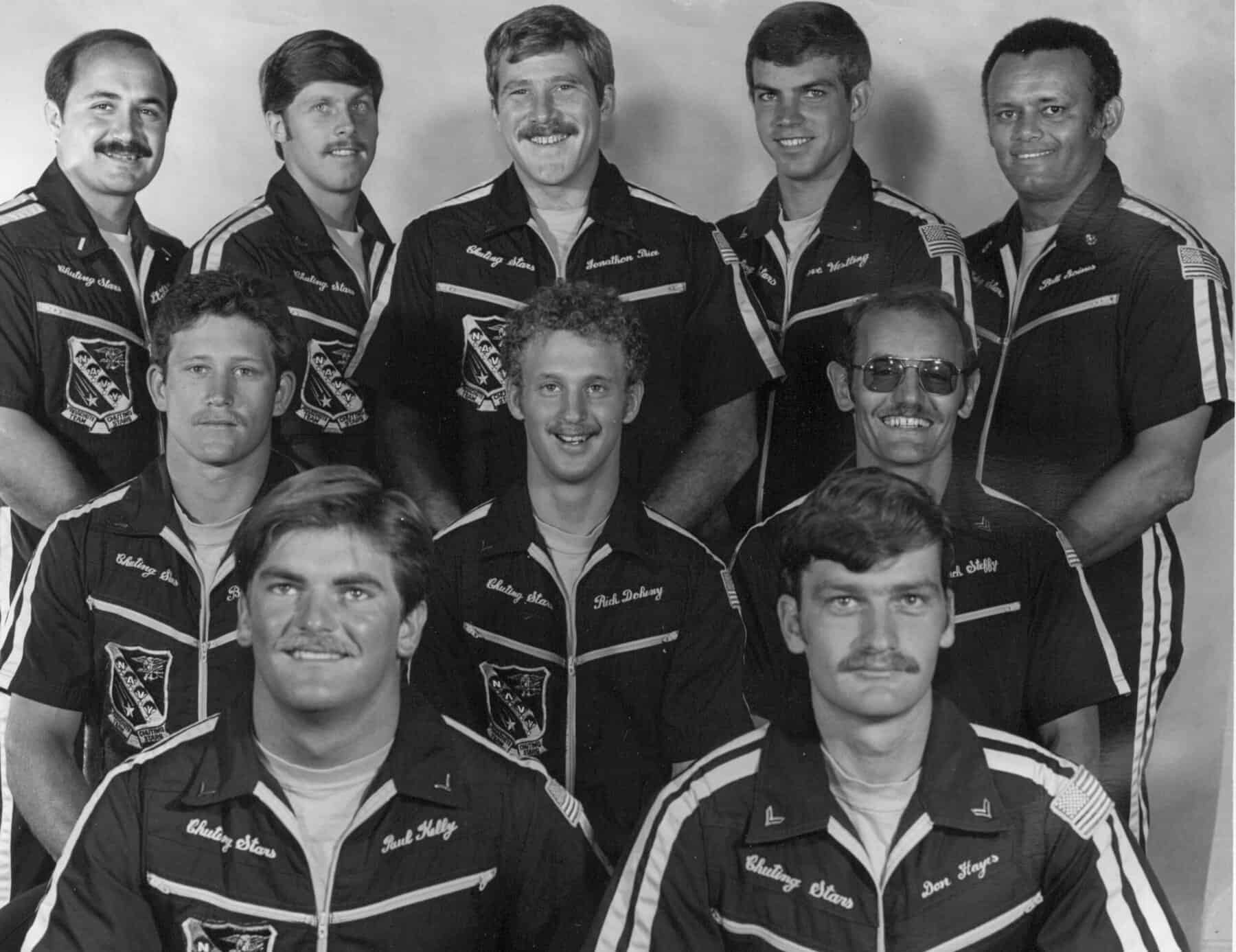Navy Parachute Team East in 1984 (William Goines top right)